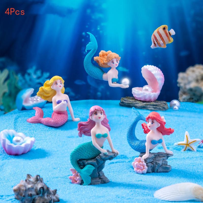 4Pcs 플라스틱 물고기 탱크 작은 인어 장식품 미니어 - Aquarium Fish Types 리뷰 및 가격