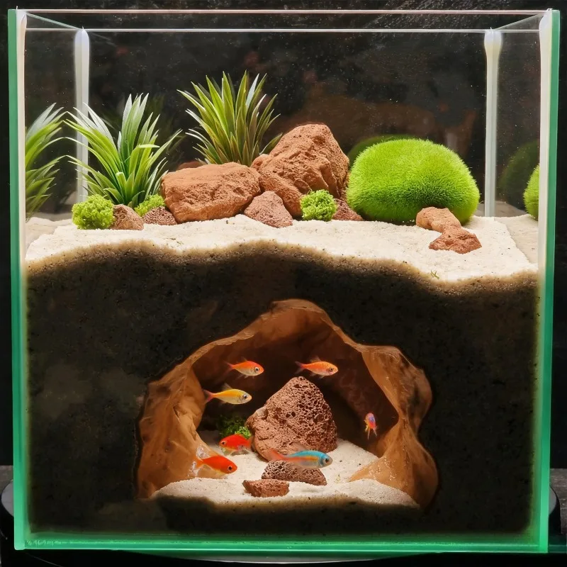 싱크홀 동굴 수족관 장식품 - 파충류 양서류 테라리움을 - Aquarium Fish Hideout 리뷰 및 가격
