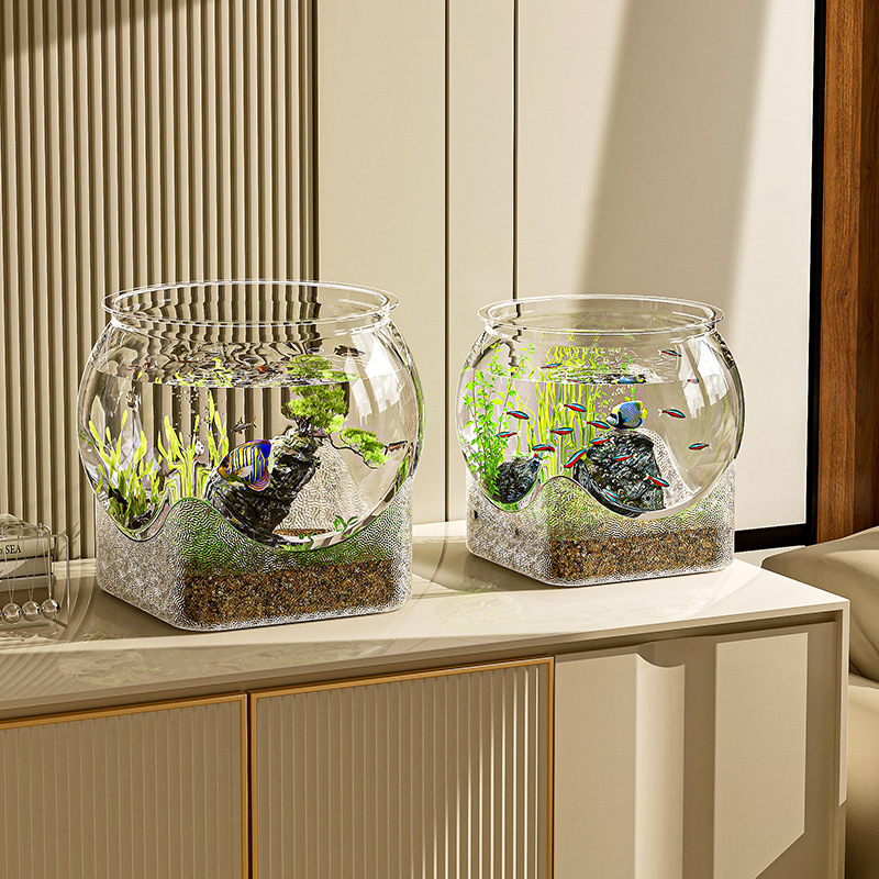 물고기 탱크 수족관 투명 라운드 장식 휴대용 금붕어 F - Aquarium Fish Names 리뷰 및 가격