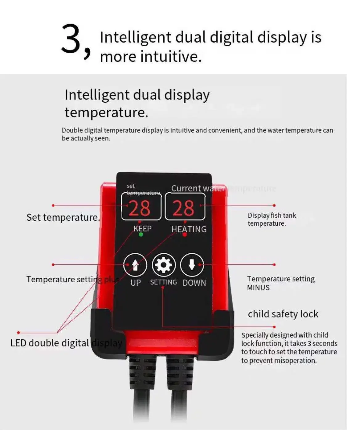 1000W 수족관 잠수형 히터 어항 LCD 디스플레이  - Aquarium Heater Submersible 리뷰 및 가격