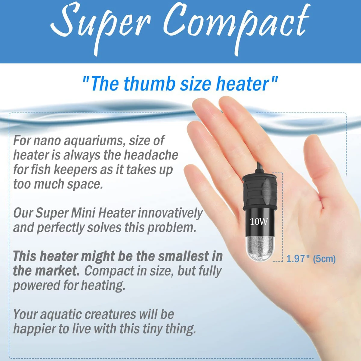 10W 조정 가능한 수족관 히터 막대 18-34 ° 1 - Aquarium Heater Submersible 리뷰 및 가격